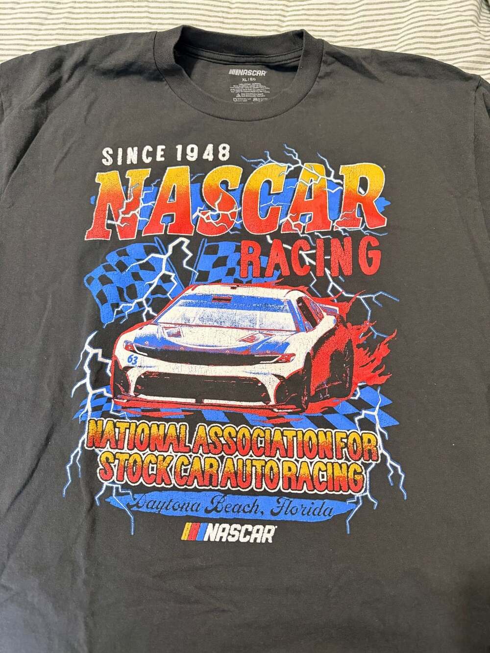 Nascar Racing Daytona Beach T-Shirt Size XL Black Graphic Tee